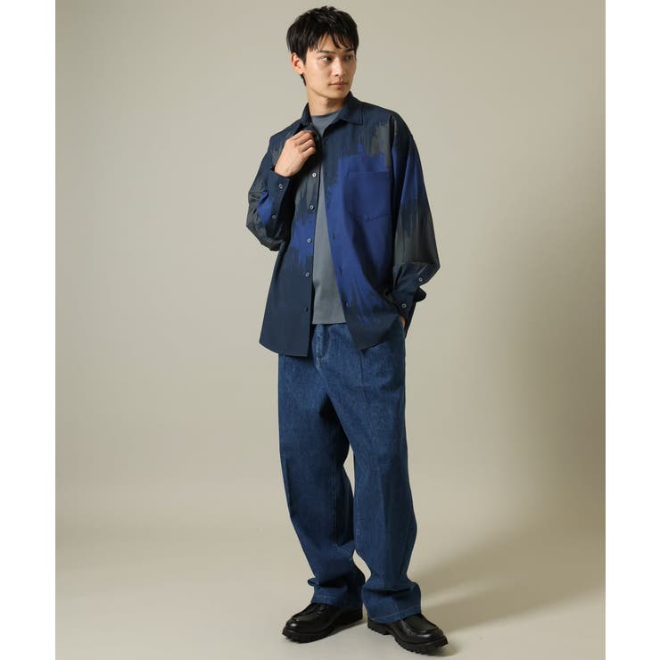 【イージーケア】ペインター柄ワイドシルエットシャツ | a.v.v【MEN】 | 詳細画像5 