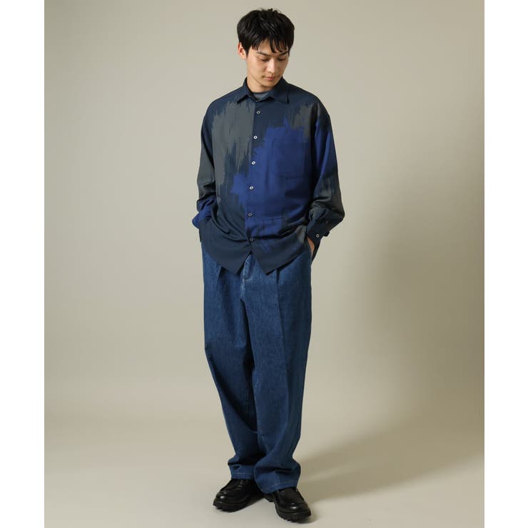 【イージーケア】ペインター柄ワイドシルエットシャツ | a.v.v【MEN】 | 詳細画像8 