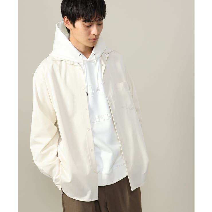 アイボリー | 【イージーケア/毛玉になりづらい】ワイドシルエットシャツ | a.v.v【MEN】