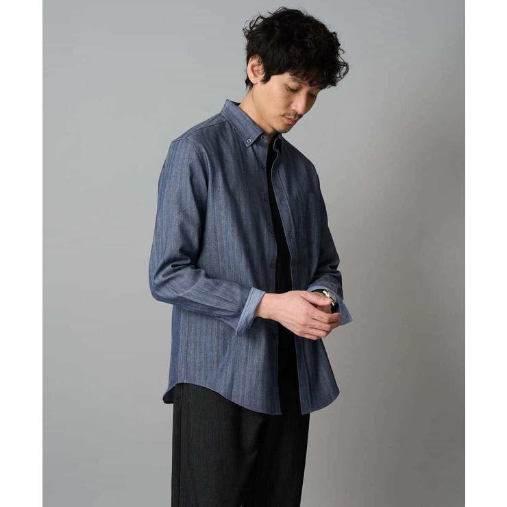 ヘリンボーンダブルフェイスシャツ | a.v.v【MEN】 | 詳細画像14 