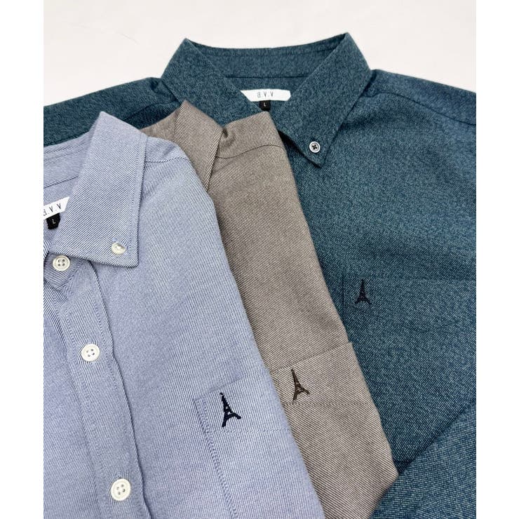 ダークグリーン | 【人気No1シャツ】エッフェル塔刺繍 起毛ストレッチシャツ | a.v.v【MEN】