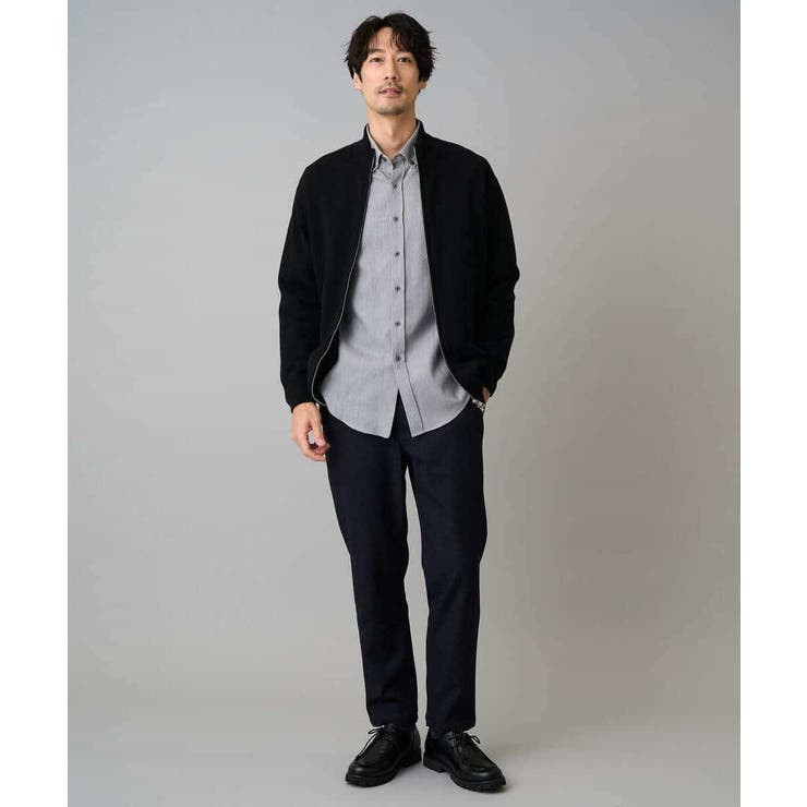 【洗濯機で洗える】ダブルフェイスニットスタンドジップカーディガン | a.v.v【MEN】 | 詳細画像10 