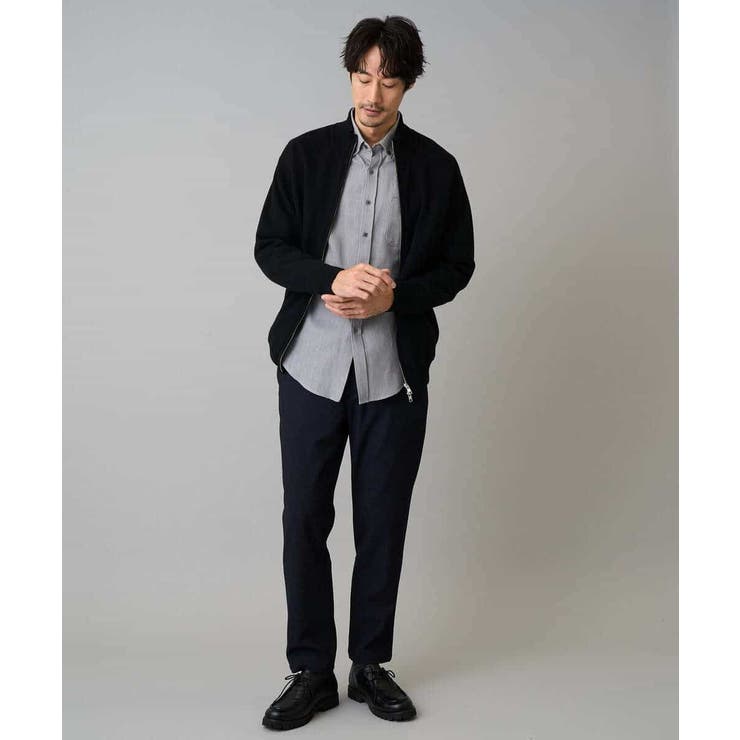 【洗濯機で洗える】ダブルフェイスニットスタンドジップカーディガン | a.v.v【MEN】 | 詳細画像11 