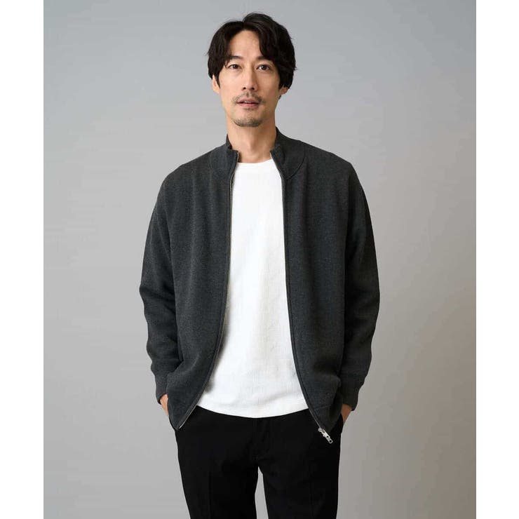 【洗濯機で洗える】ダブルフェイスニットスタンドジップカーディガン | a.v.v【MEN】 | 詳細画像12 