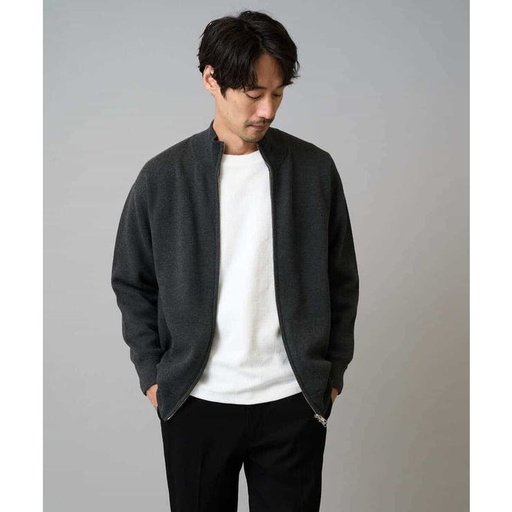 【洗濯機で洗える】ダブルフェイスニットスタンドジップカーディガン | a.v.v【MEN】 | 詳細画像13 