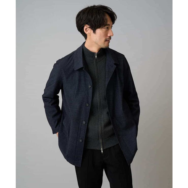 【洗濯機で洗える】ダブルフェイスニットスタンドジップカーディガン | a.v.v【MEN】 | 詳細画像14 