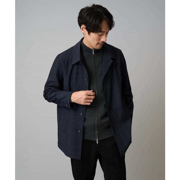 【洗濯機で洗える】ダブルフェイスニットスタンドジップカーディガン | a.v.v【MEN】 | 詳細画像15 