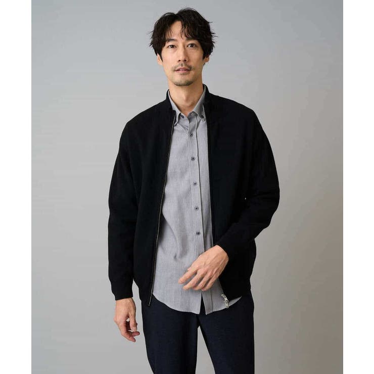 【洗濯機で洗える】ダブルフェイスニットスタンドジップカーディガン | a.v.v【MEN】 | 詳細画像17 