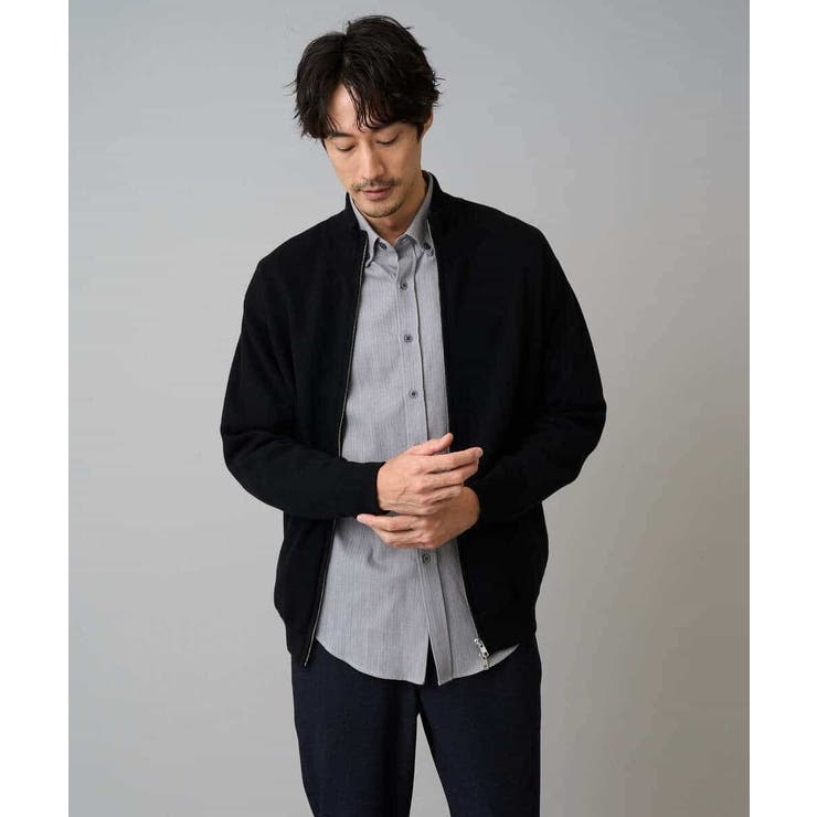 【洗濯機で洗える】ダブルフェイスニットスタンドジップカーディガン | a.v.v【MEN】 | 詳細画像18 