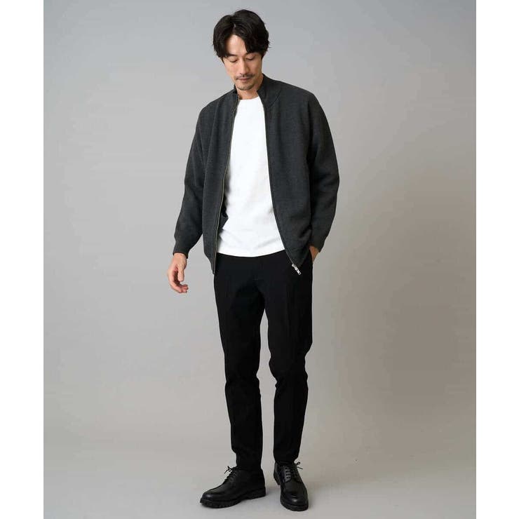 【洗濯機で洗える】ダブルフェイスニットスタンドジップカーディガン | a.v.v【MEN】 | 詳細画像4 