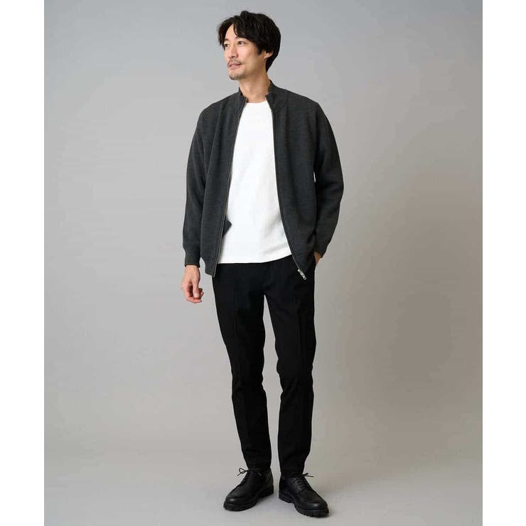 【洗濯機で洗える】ダブルフェイスニットスタンドジップカーディガン | a.v.v【MEN】 | 詳細画像5 