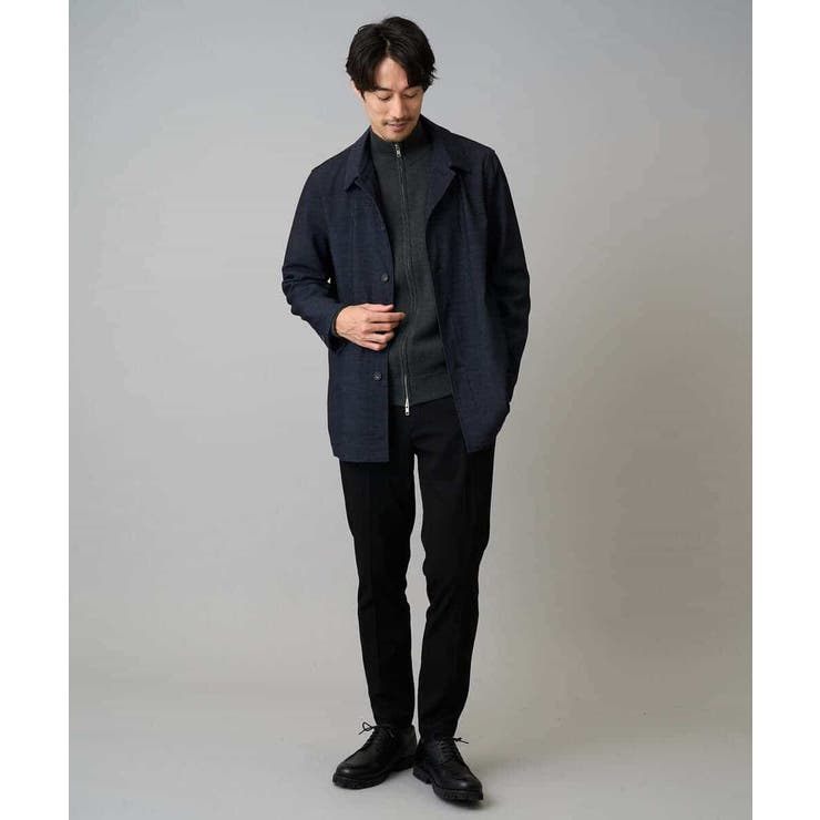 【洗濯機で洗える】ダブルフェイスニットスタンドジップカーディガン | a.v.v【MEN】 | 詳細画像8 