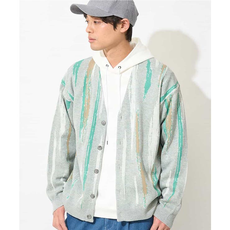 【ユニセックス】柄ジャカードワイドカーディガン | a.v.v【MEN】 | 詳細画像1 