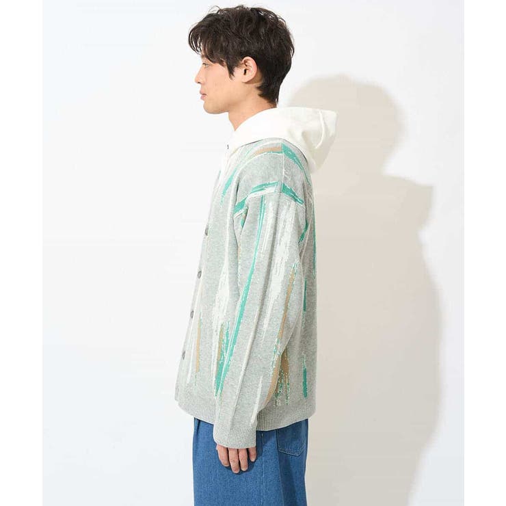 【ユニセックス】柄ジャカードワイドカーディガン | a.v.v【MEN】 | 詳細画像8 