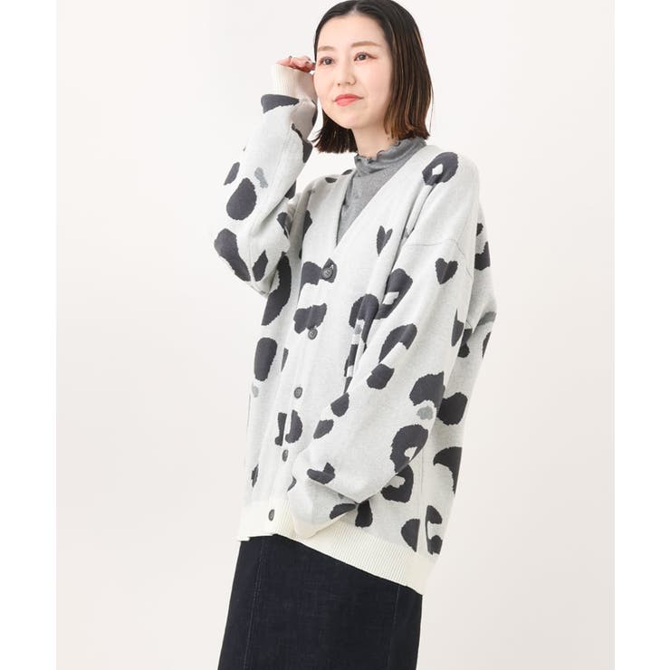 アイボリー | 【ユニセックス】柄ジャカードワイドカーディガン | a.v.v【MEN】