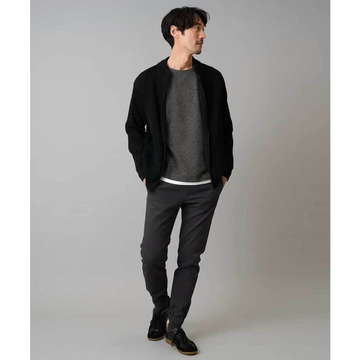 【洗濯機で洗える】ポリエステルリブニットジップアップカーディガン | a.v.v【MEN】 | 詳細画像12 