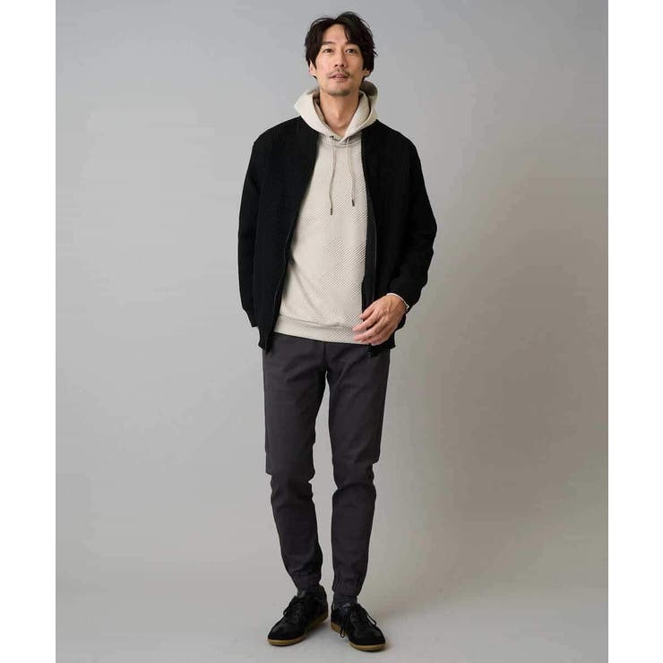 【洗濯機で洗える】ポリエステルリブニットジップアップカーディガン | a.v.v【MEN】 | 詳細画像13 
