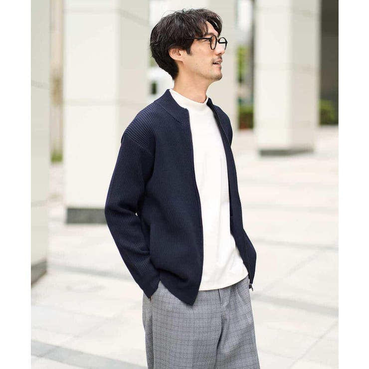 【洗濯機で洗える】ポリエステルリブニットジップアップカーディガン | a.v.v【MEN】 | 詳細画像17 
