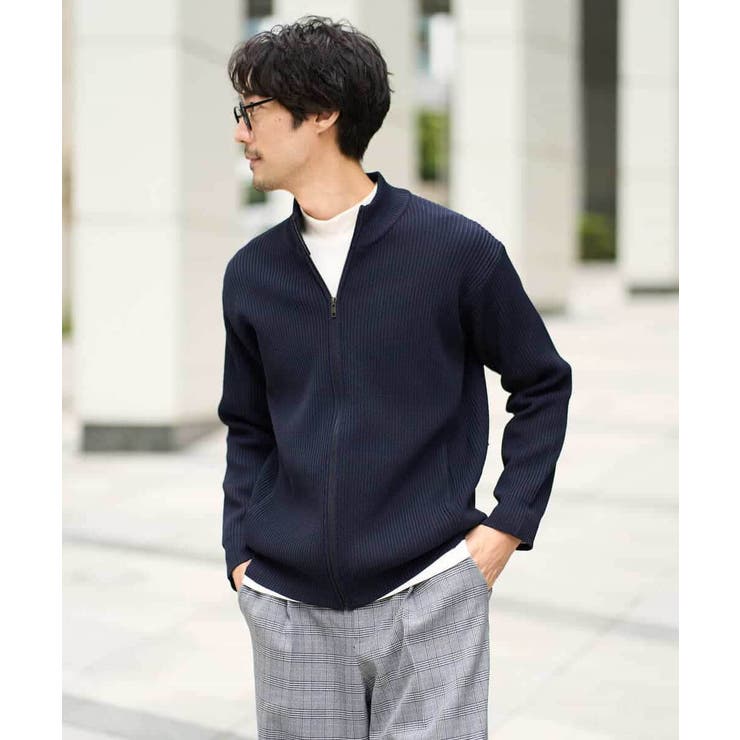 【洗濯機で洗える】ポリエステルリブニットジップアップカーディガン | a.v.v【MEN】 | 詳細画像18 