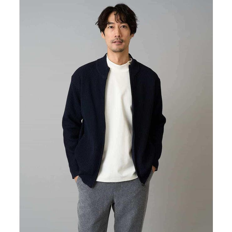 【洗濯機で洗える】ポリエステルリブニットジップアップカーディガン | a.v.v【MEN】 | 詳細画像20 