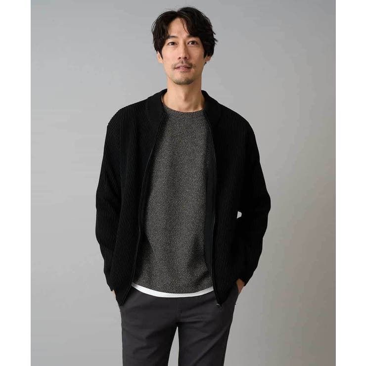 【洗濯機で洗える】ポリエステルリブニットジップアップカーディガン | a.v.v【MEN】 | 詳細画像24 