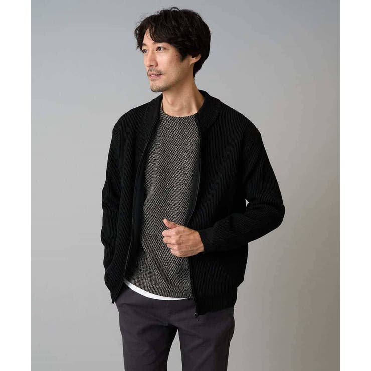 【洗濯機で洗える】ポリエステルリブニットジップアップカーディガン | a.v.v【MEN】 | 詳細画像25 