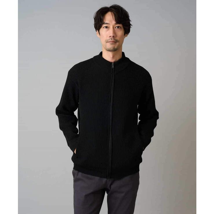 【洗濯機で洗える】ポリエステルリブニットジップアップカーディガン | a.v.v【MEN】 | 詳細画像28 