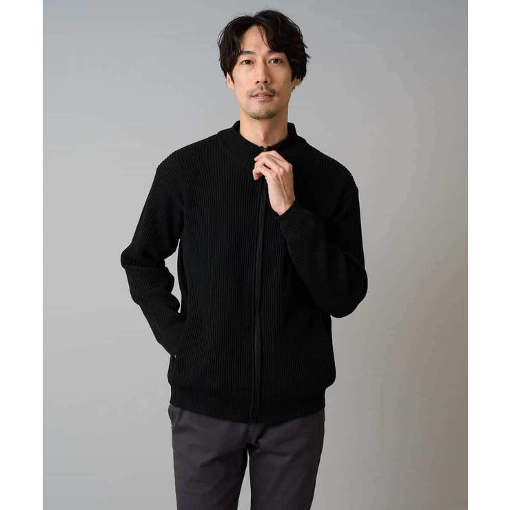 【洗濯機で洗える】ポリエステルリブニットジップアップカーディガン | a.v.v【MEN】 | 詳細画像31 