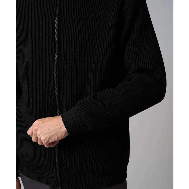 【洗濯機で洗える】ポリエステルリブニットジップアップカーディガン | a.v.v【MEN】 | 詳細画像35 