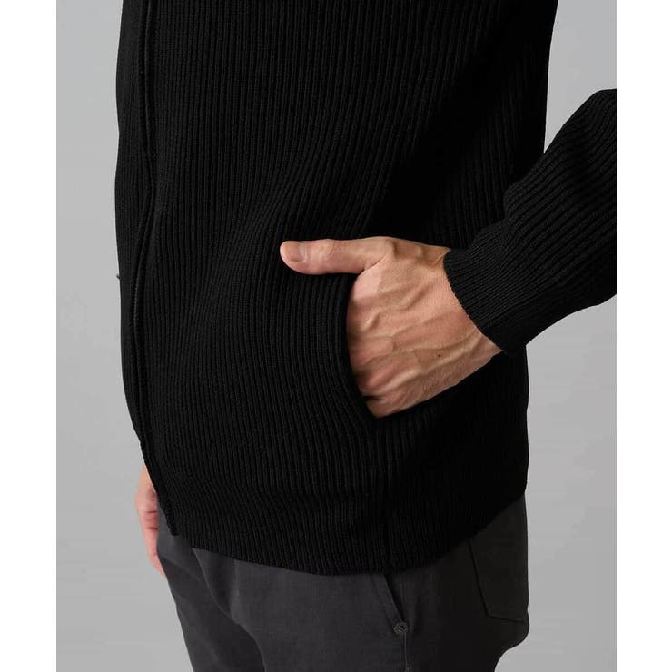 【洗濯機で洗える】ポリエステルリブニットジップアップカーディガン | a.v.v【MEN】 | 詳細画像36 