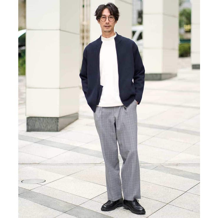 【洗濯機で洗える】ポリエステルリブニットジップアップカーディガン | a.v.v【MEN】 | 詳細画像47 