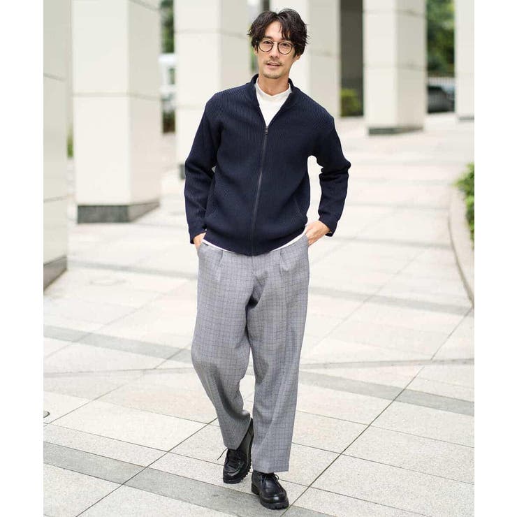 【洗濯機で洗える】ポリエステルリブニットジップアップカーディガン | a.v.v【MEN】 | 詳細画像51 