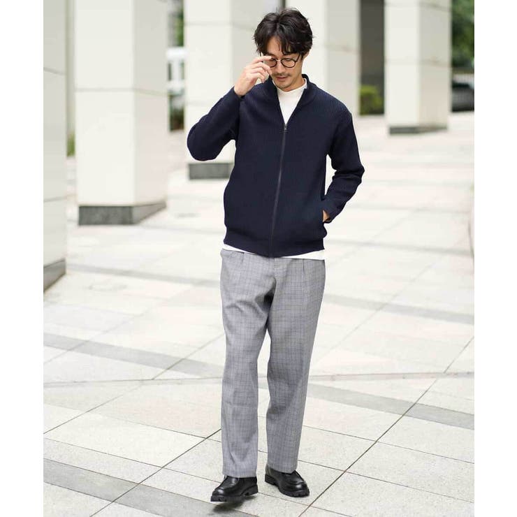 【洗濯機で洗える】ポリエステルリブニットジップアップカーディガン | a.v.v【MEN】 | 詳細画像52 