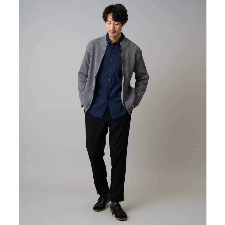 【洗濯機で洗える】ポリエステルリブニットジップアップカーディガン | a.v.v【MEN】 | 詳細画像8 