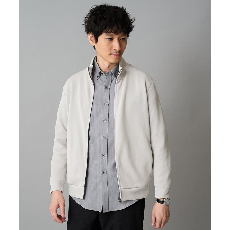 ライトグレー | アゼダブルフェイススタンドカラーカーディガン | a.v.v【MEN】