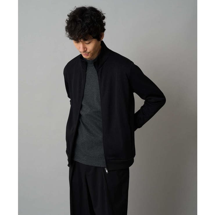 ブラック | アゼダブルフェイススタンドカラーカーディガン | a.v.v【MEN】