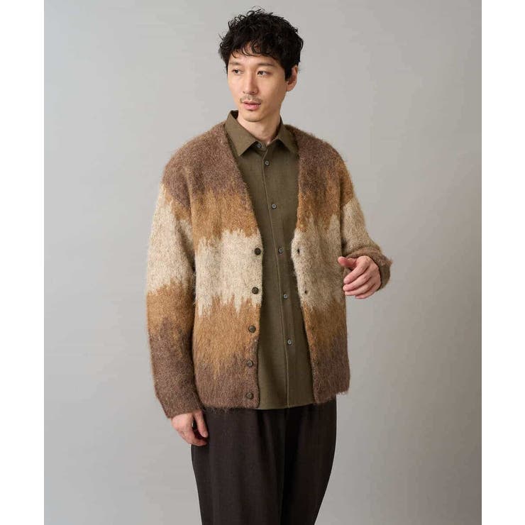 ボカシ柄起毛シャギーワイドカーディガン | a.v.v【MEN】 | 詳細画像1 