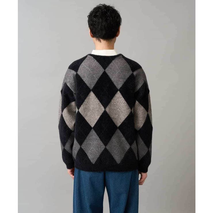 【洗濯で洗える】シャギーアーガイルワイドシルエットカーディガン | a.v.v【MEN】 | 詳細画像18 