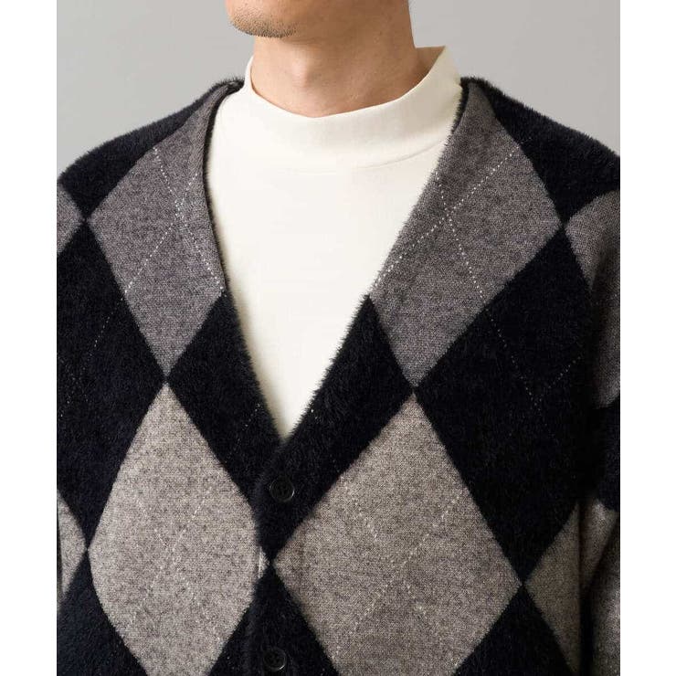 【洗濯で洗える】シャギーアーガイルワイドシルエットカーディガン | a.v.v【MEN】 | 詳細画像19 