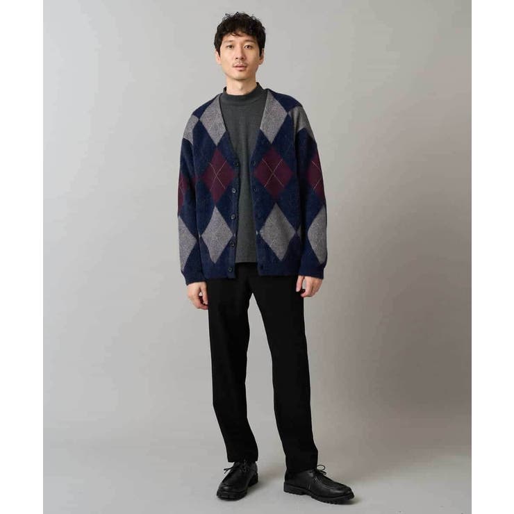 【洗濯で洗える】シャギーアーガイルワイドシルエットカーディガン | a.v.v【MEN】 | 詳細画像2 