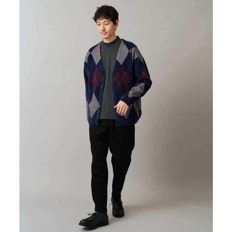 【洗濯で洗える】シャギーアーガイルワイドシルエットカーディガン | a.v.v【MEN】 | 詳細画像3 