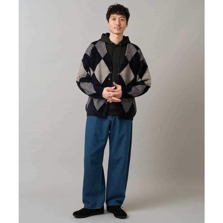 【洗濯で洗える】シャギーアーガイルワイドシルエットカーディガン | a.v.v【MEN】 | 詳細画像5 