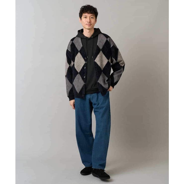 【洗濯で洗える】シャギーアーガイルワイドシルエットカーディガン | a.v.v【MEN】 | 詳細画像6 