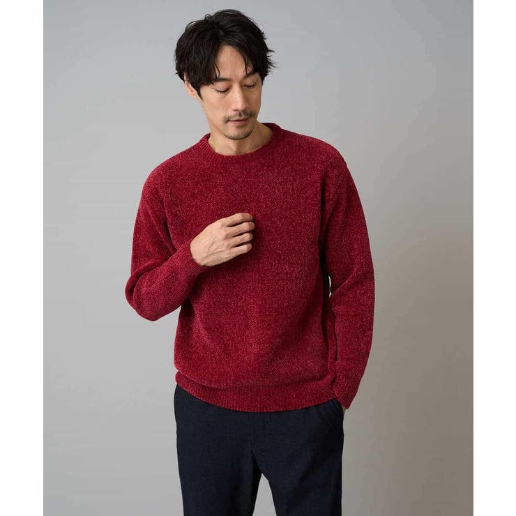 ダークレッド | 【手洗い】モールクルーネックニット | a.v.v【MEN】