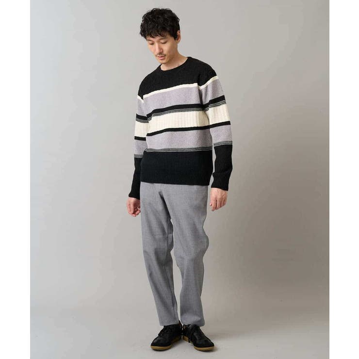 【洗濯機で洗える】モールボーダークルーネックニット | a.v.v【MEN】 | 詳細画像18