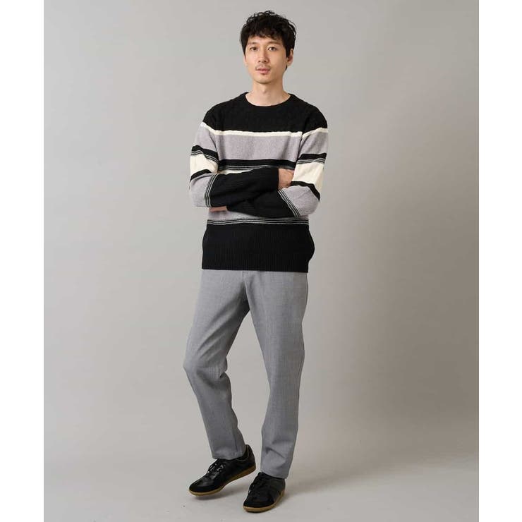【洗濯機で洗える】モールボーダークルーネックニット | a.v.v【MEN】 | 詳細画像19