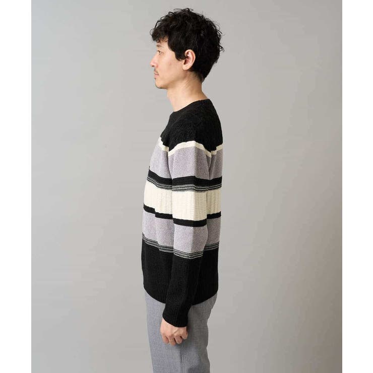 【洗濯機で洗える】モールボーダークルーネックニット | a.v.v【MEN】 | 詳細画像35