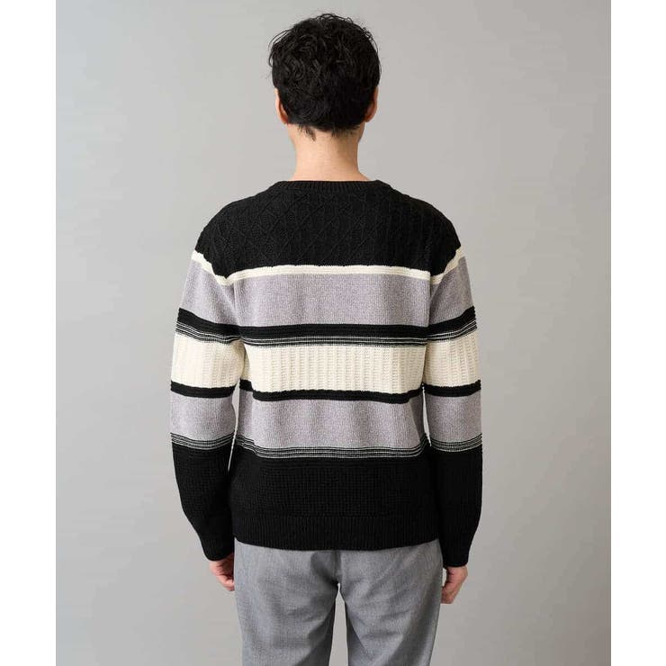 【洗濯機で洗える】モールボーダークルーネックニット | a.v.v【MEN】 | 詳細画像36