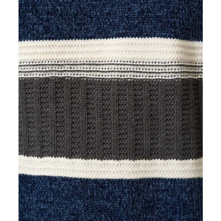 【洗濯機で洗える】モールランダムボーダークルーネックニット | a.v.v【MEN】 | 詳細画像53 