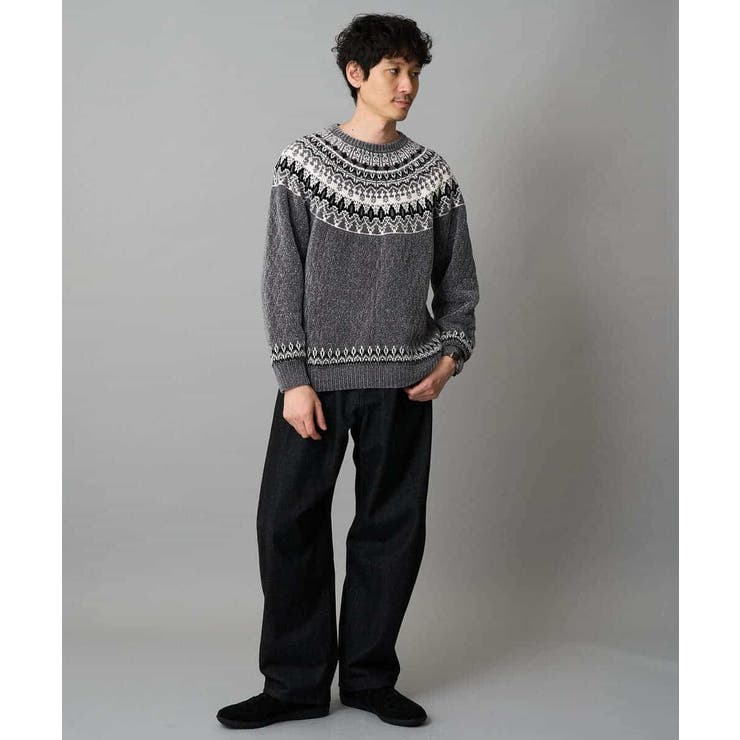 【洗える】モール求心柄クルーネックニット | a.v.v【MEN】 | 詳細画像10 